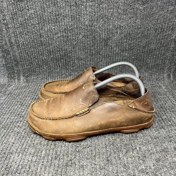 Olukai‎ Moloa Brown Slip On Boat Shoes Loafer Leather Mens Size 8.5 main image 4